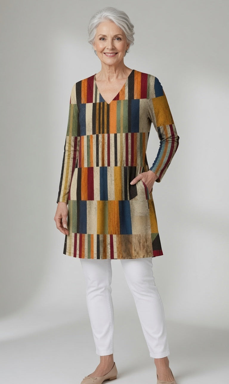 Mira | Colour-Block Tunic Blouse 3