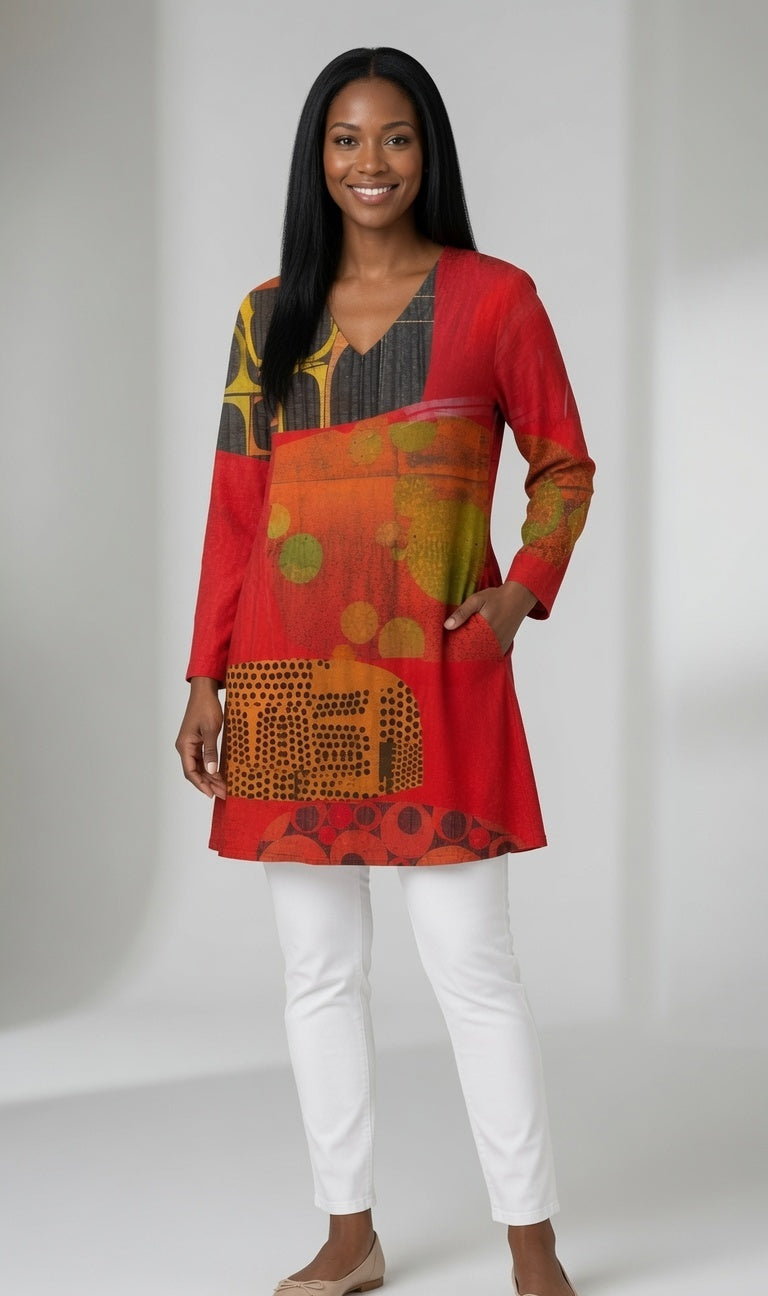 Sora | Artistic Abstract Tunic Blouse 2